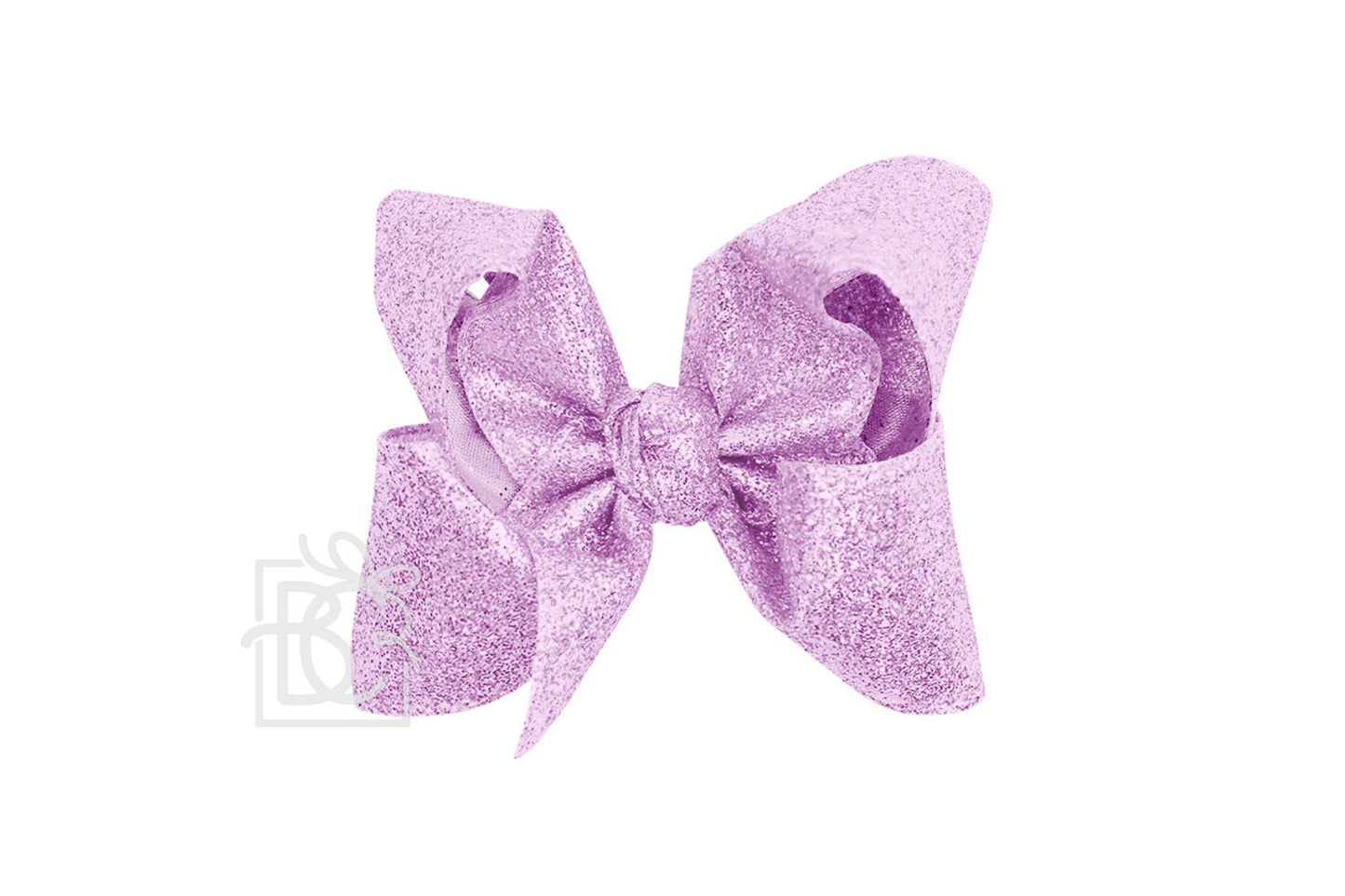 Beyond Creations Girls Hair Bow on Clip - Gum Drop Glitter Metallic Ribbon - Light Orchid
