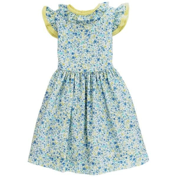 Bailey Boys Girls Peri Petals Floral Dress - Yellow Sash in the Back