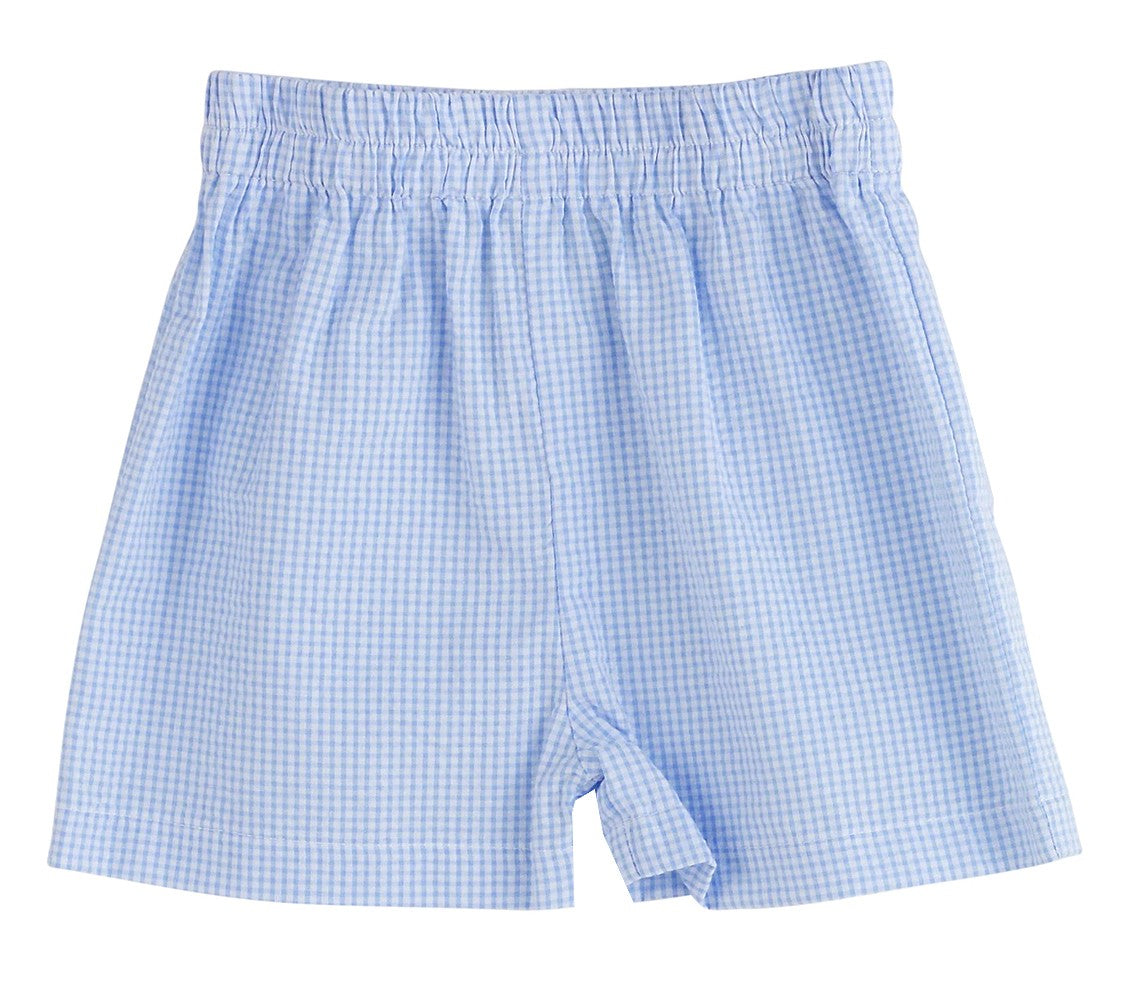 Funtasia Color Works Boys Pull On Shorts - Seersucker - Light Blue Checks by Funtasia