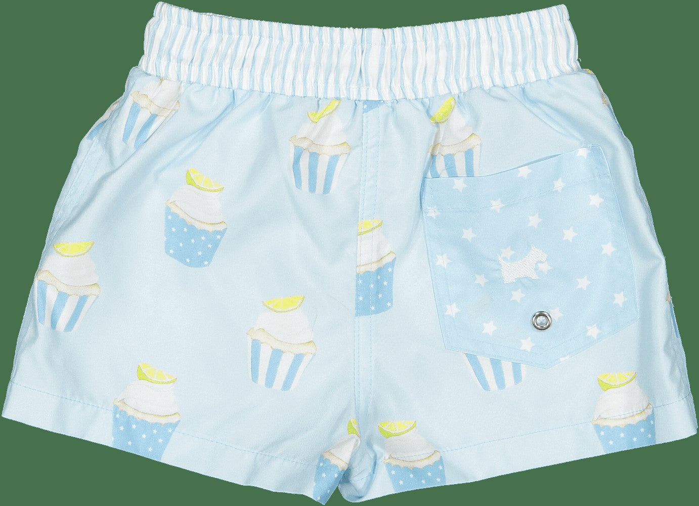 Sal & Pimenta Boys Swim Trunks - Blue Sugar High Cupcakes