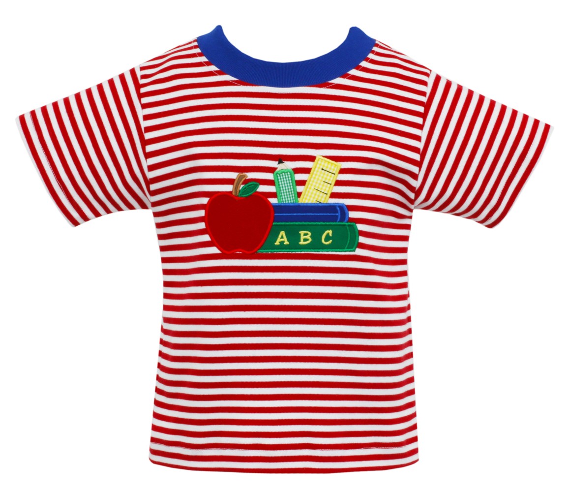 Claire & Charlie Baby / Toddler Boys Red Stripe Back to School Shirt
