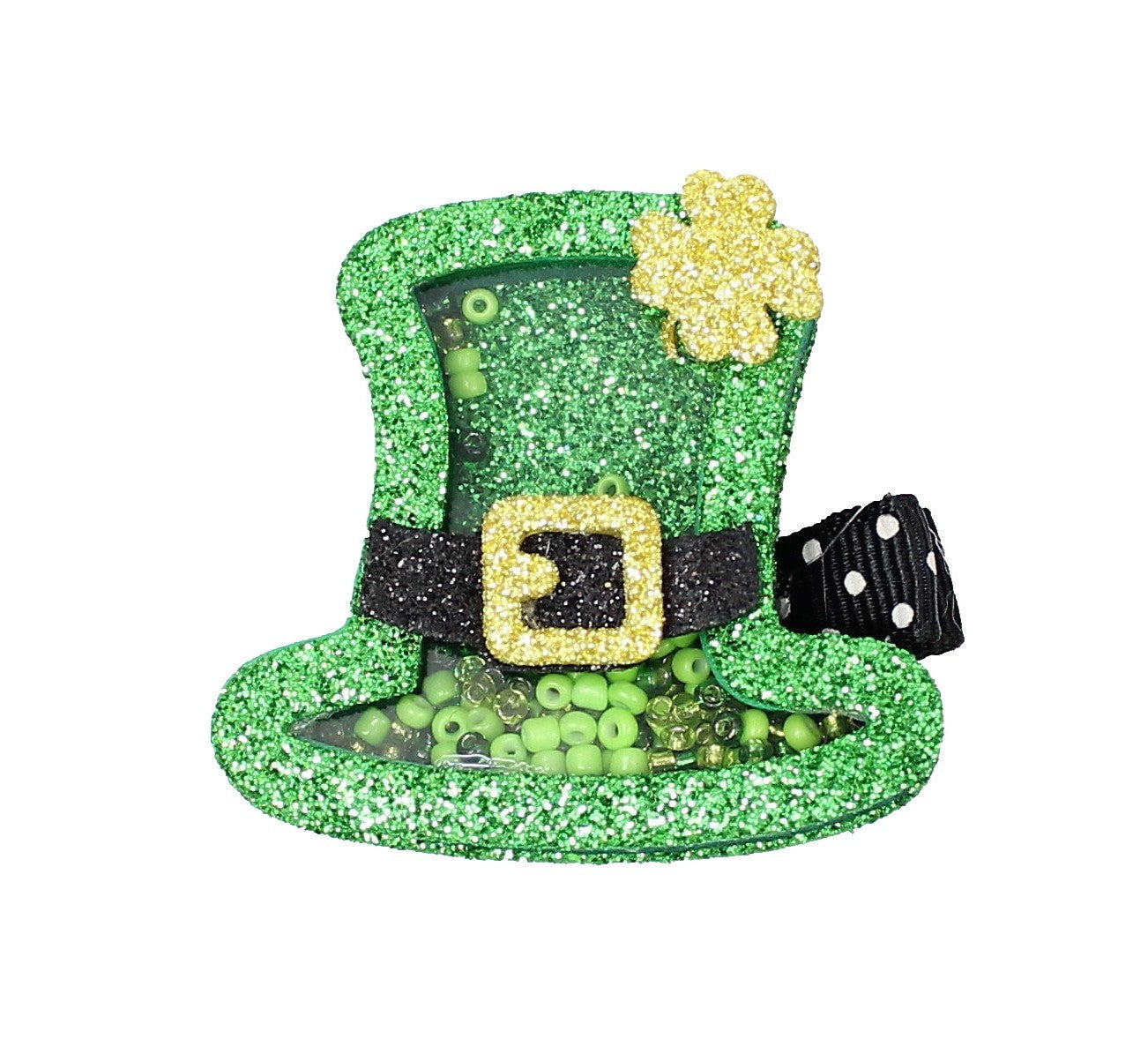 Beyond Creations Girls Glitter Shaker Hair Clip - Green St. Patrick's Day Hat by Beyond Creations