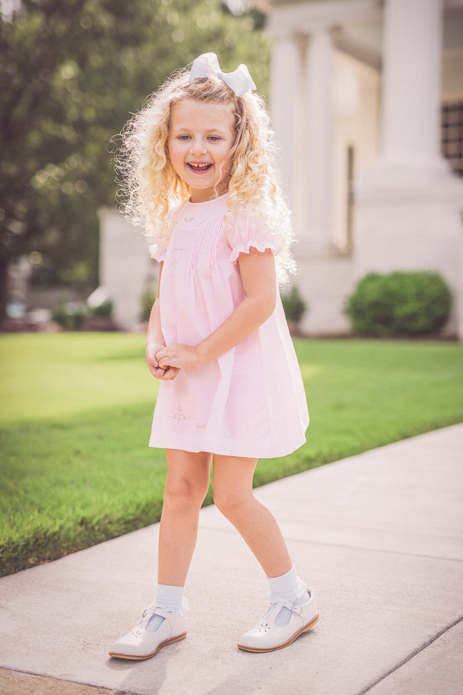 Proper Peony Girls Heirloom Serena Dress - Light Pink by Proper Peony