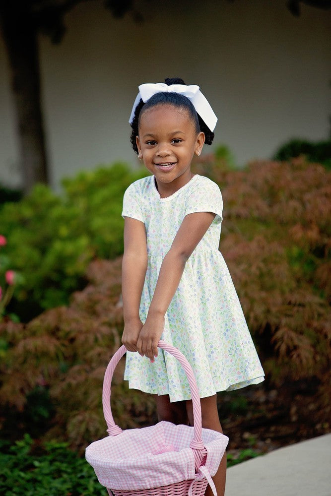 The Proper Peony Parkside Pima Girls Garden Floral Twirl Dress