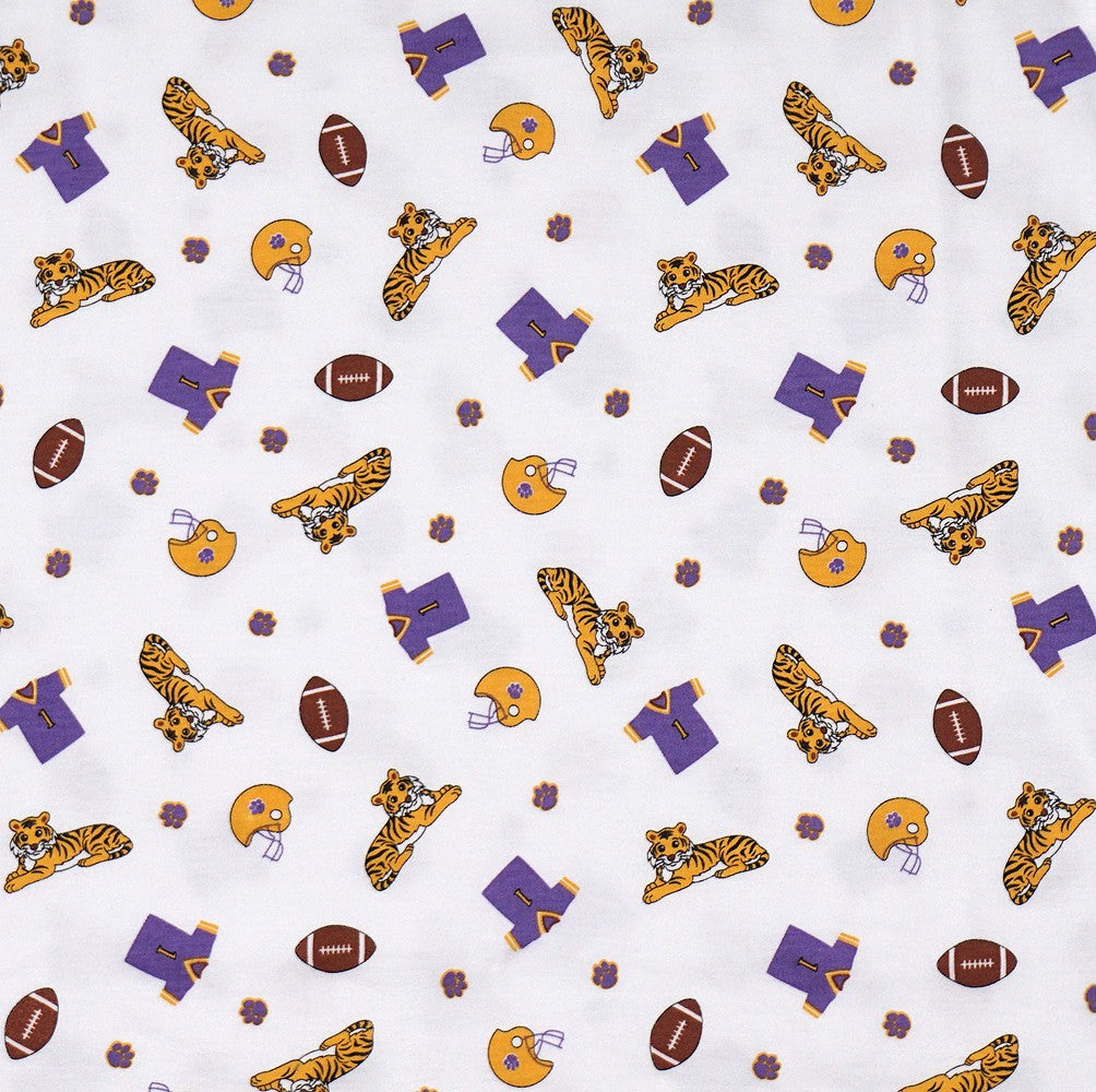 La Luna Boys / Girls Long Pajamas - Purple LSU Tigers by La Luna