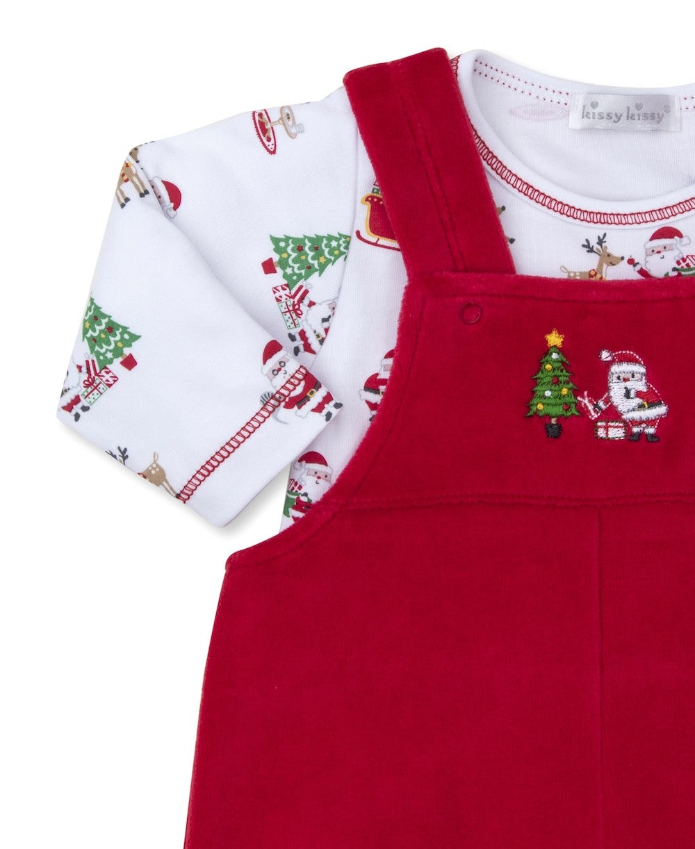 Kissy Kissy Baby Boys Red Velour Christmas Magic Overall Set by Kissy Kissy