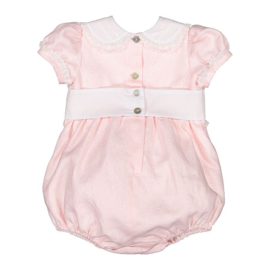 Sal & Pimenta Girls Dressy Cummerbund Bubble - Light Pink Linen