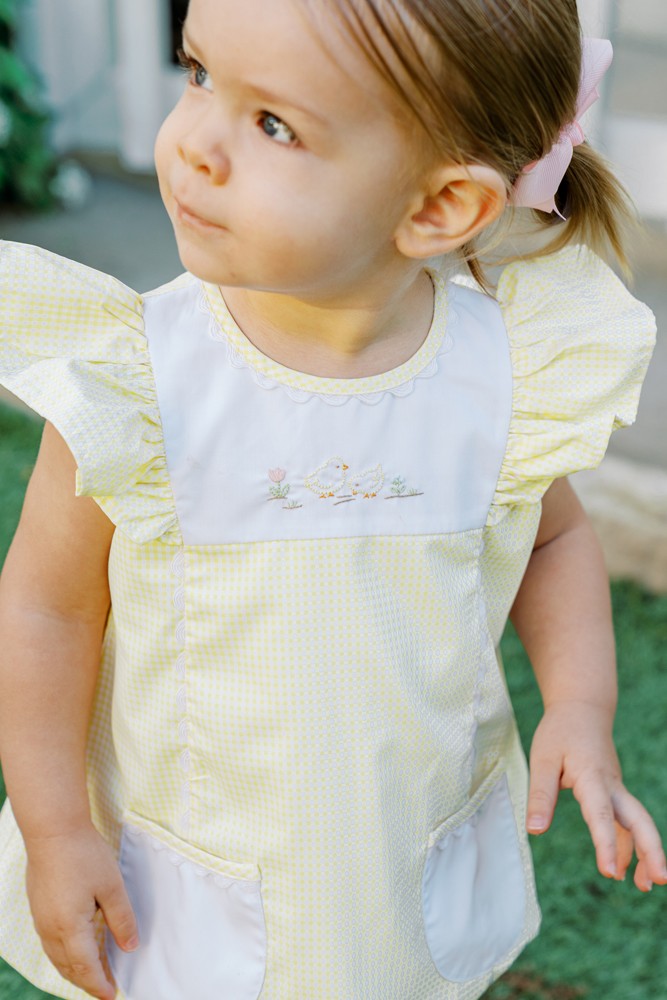 Proper Peony Baby Girls Bubble - Yellow Check Clary Easter Chicks