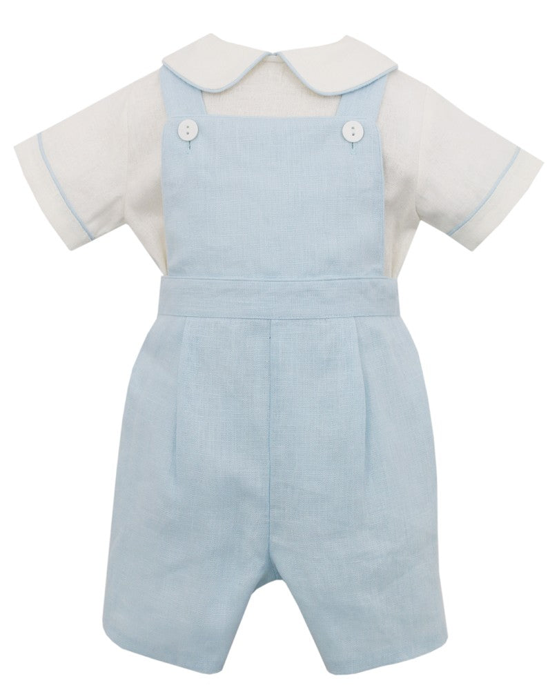 Claire & Charlie Baby / Toddler Boys Blue Linen Shortall with Shirt by Claire & Charlie