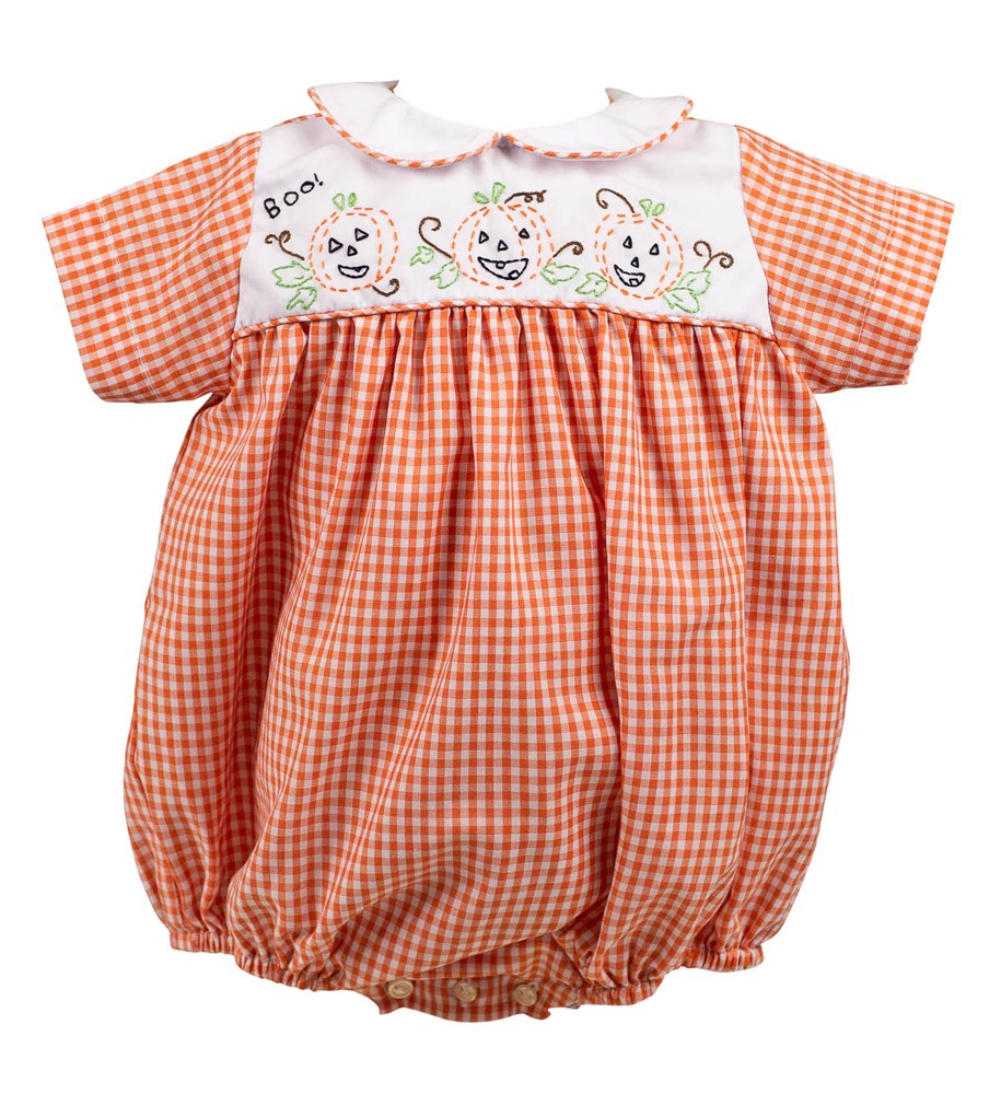 Proper Peony Baby Boys Halloween Jack O'Lantern Bubble - Orange