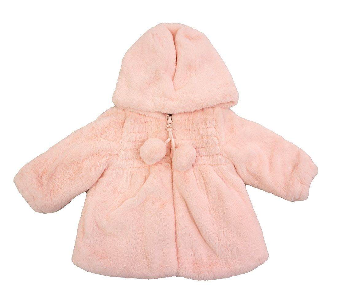 Widgeon Girls Smocked Jacket Coat with Hood - Rose Pink Puff