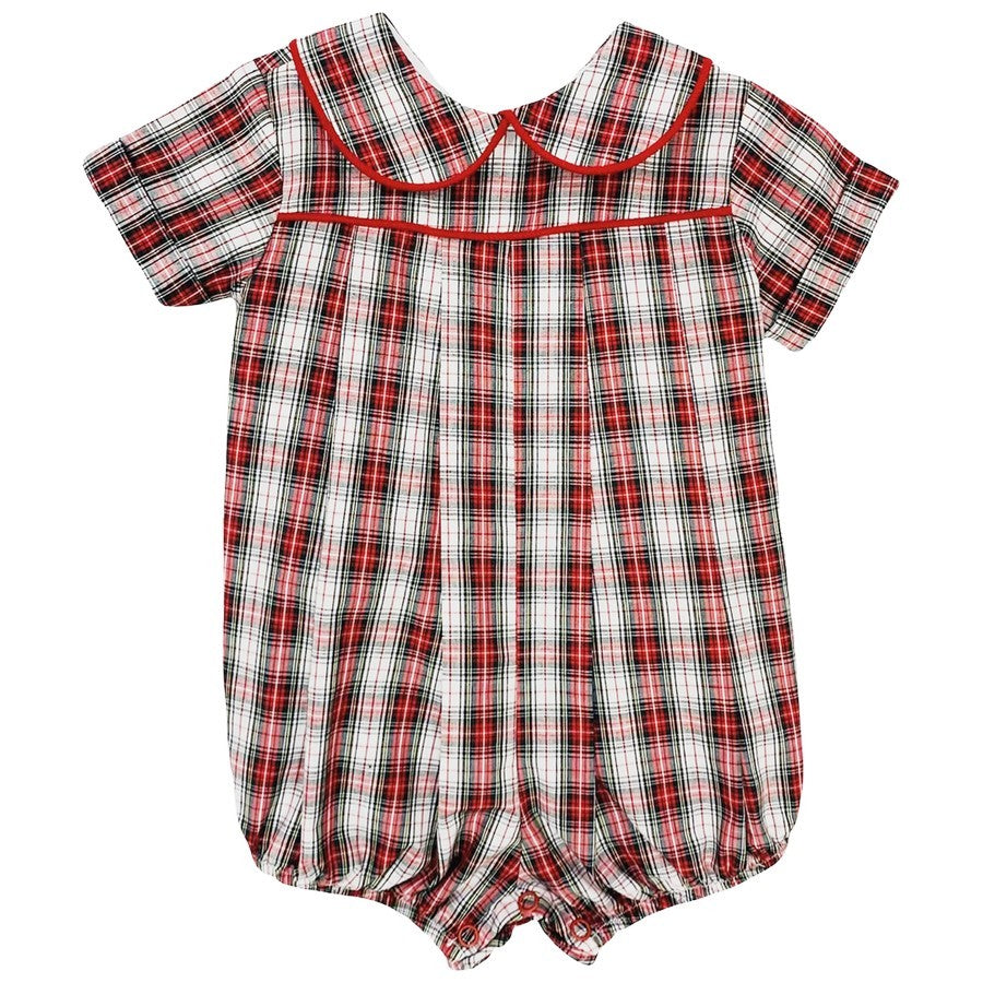 Bailey Boys Baby Bubble - Red Winter Holiday Plaid