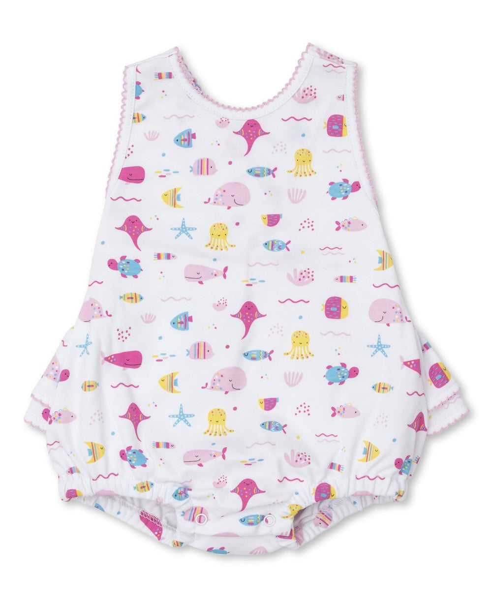 Kissy Kissy Baby Girls Ruffle Bubble - Pink Sea Life Fun