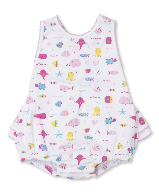 Kissy Kissy Baby Girls Ruffle Bubble - Pink Sea Life Fun