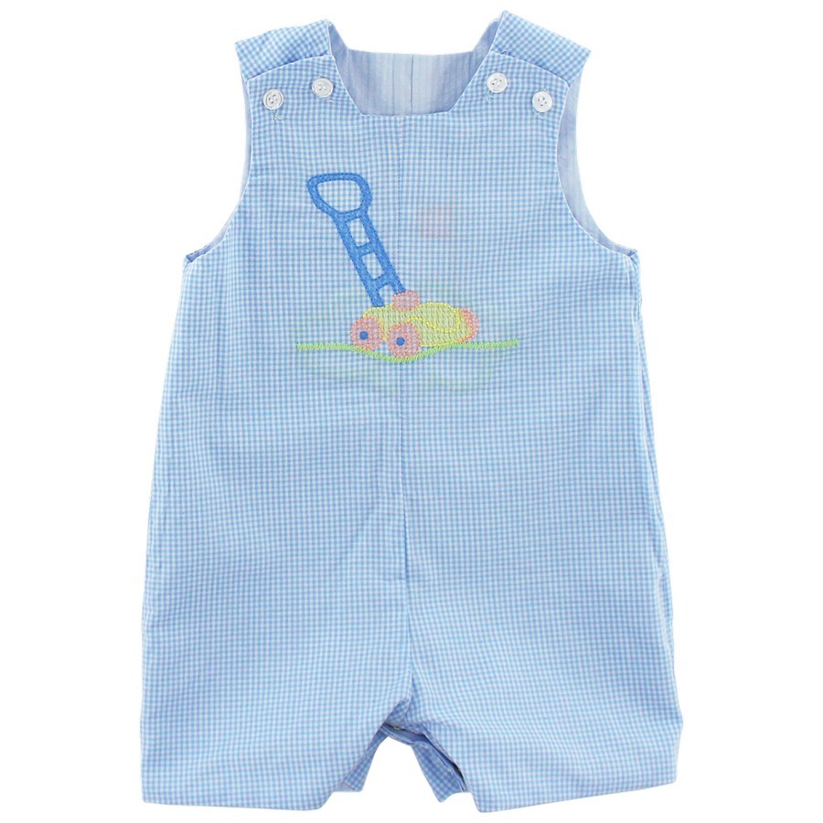 Bailey Boys Reversible Jon Jon - Blue Hole in One Golf Reverses to Gingham Lawn Mower