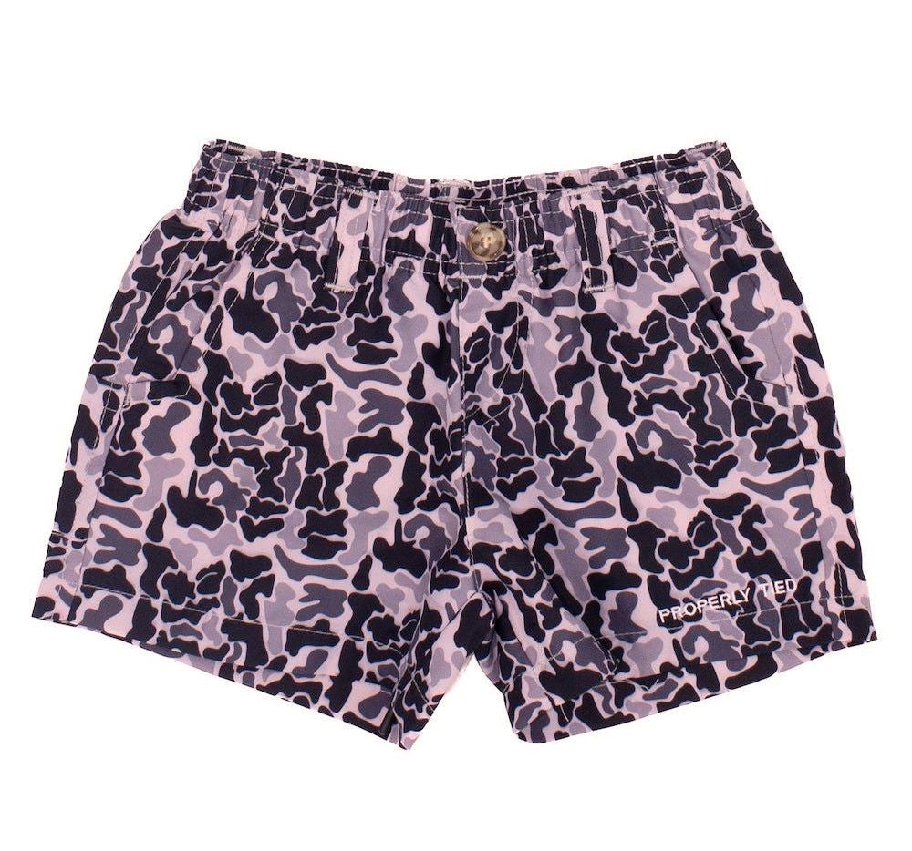 Properly Tied Boys Mallard 2.0 Shorts - Camo Print - Shadow