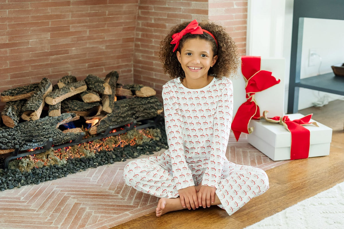 Lila & Hayes Girls Ava Pajamas Set - Red Hot Cocoa Santa by Lila & Hayes
