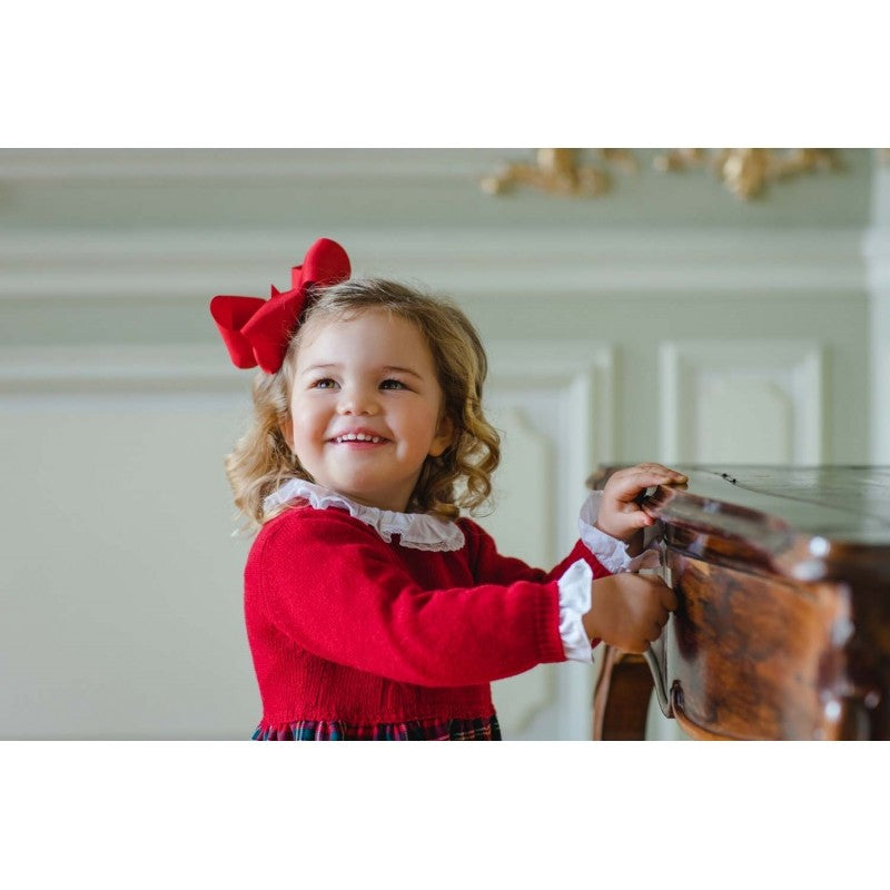 Sal & Pimenta Girls Bubble - Red Christmas Tartan Holiday Plaid
