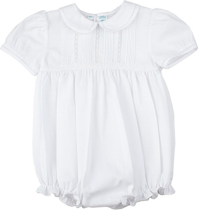 Feltman Brothers Infant Baby Girls Ruffled Bubble with Tucks - White