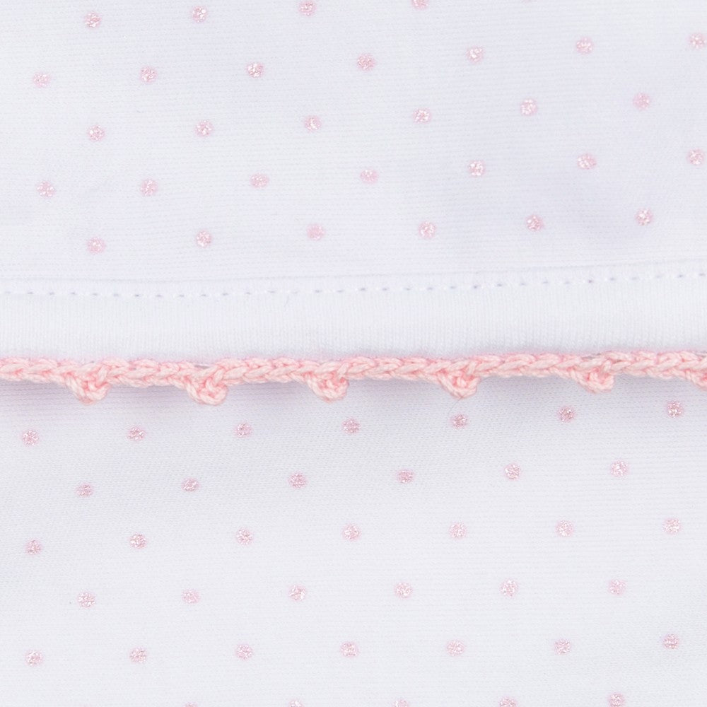 Magnolia Baby Girls White Little Love Footie - Pink Dots by Magnolia Baby