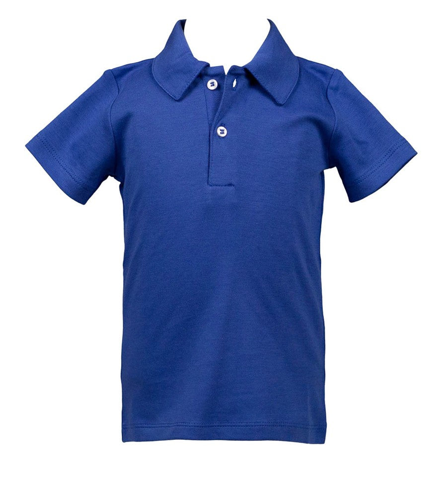 Proper Peony Pima Boys Short Sleeve Polo Shirt - Regatta Blue