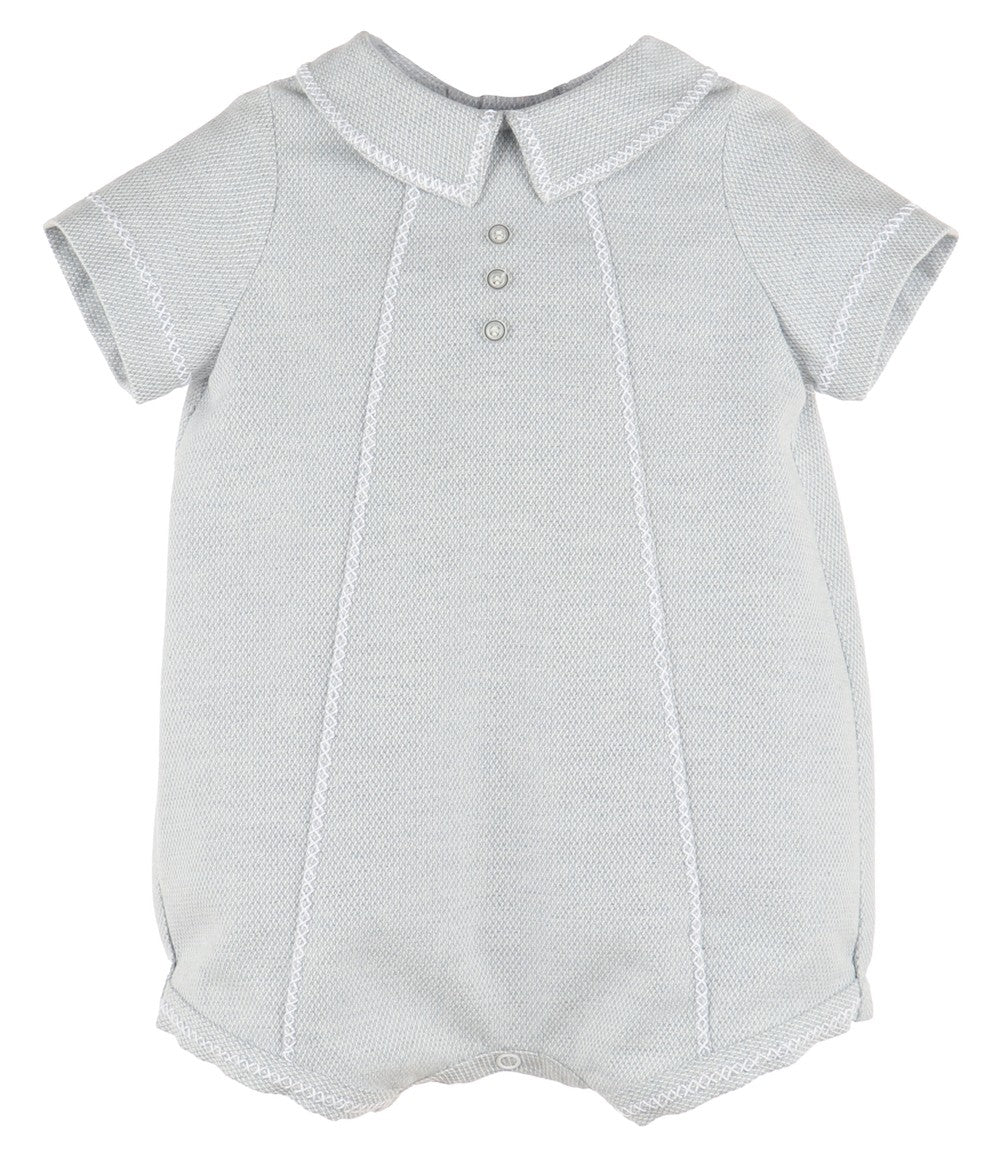 Luli & Me Baby Boys Bubble with Stitches - Blue Gray