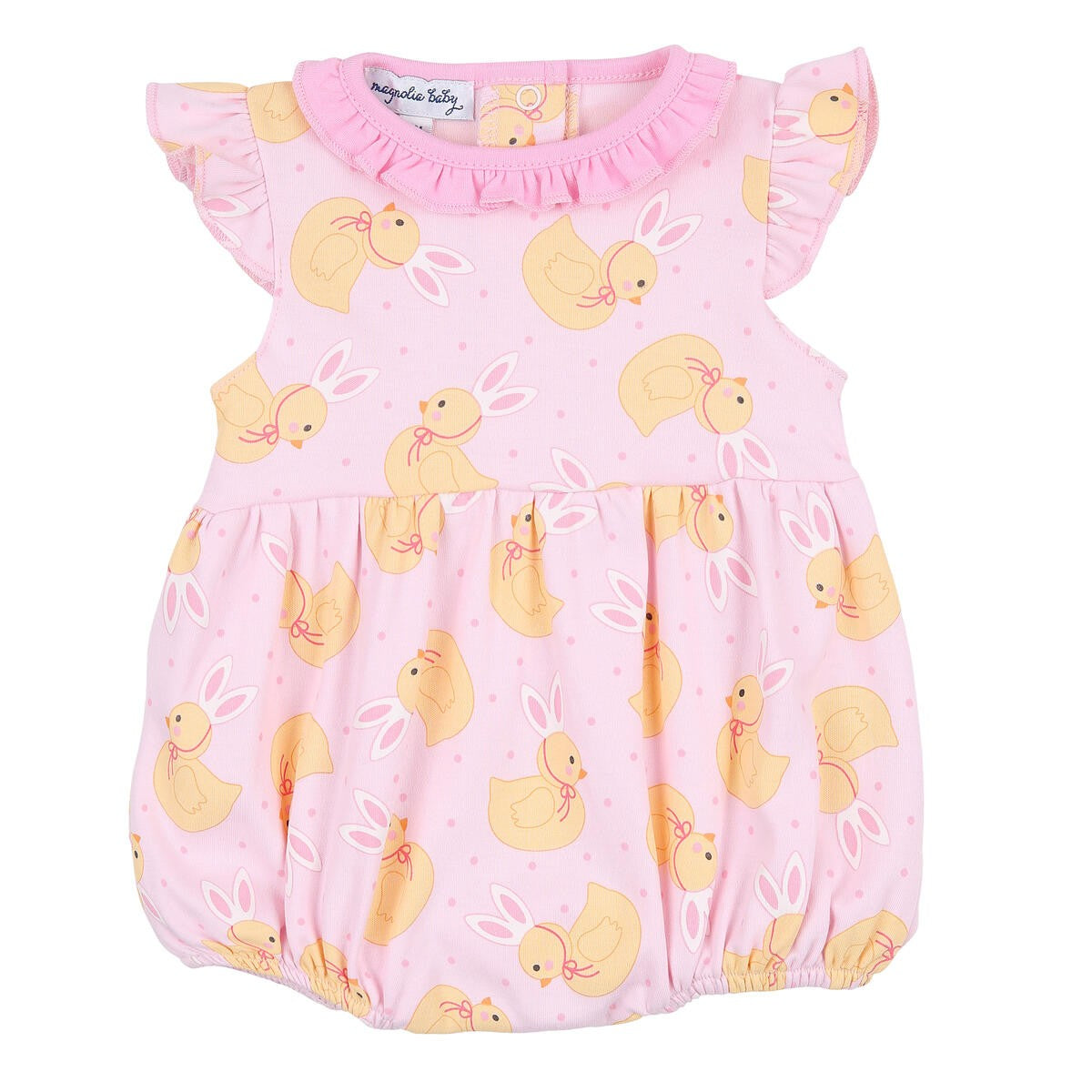 Magnolia Baby Girls Pink Easter Bunny Ears Flutters Bubble