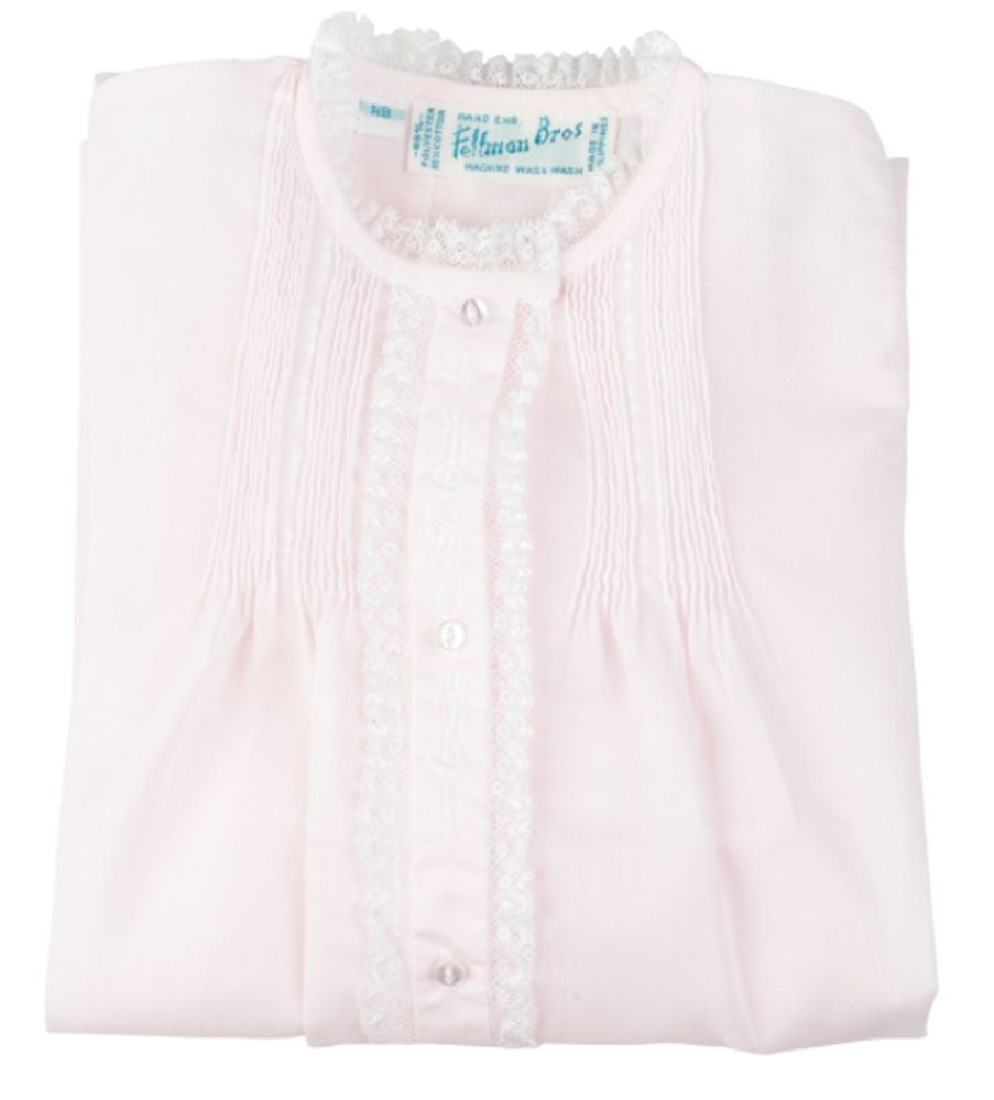 Feltman Brothers 74130 Infant Girls Pretty Pink Day Gowns - Delicate Lace Trim