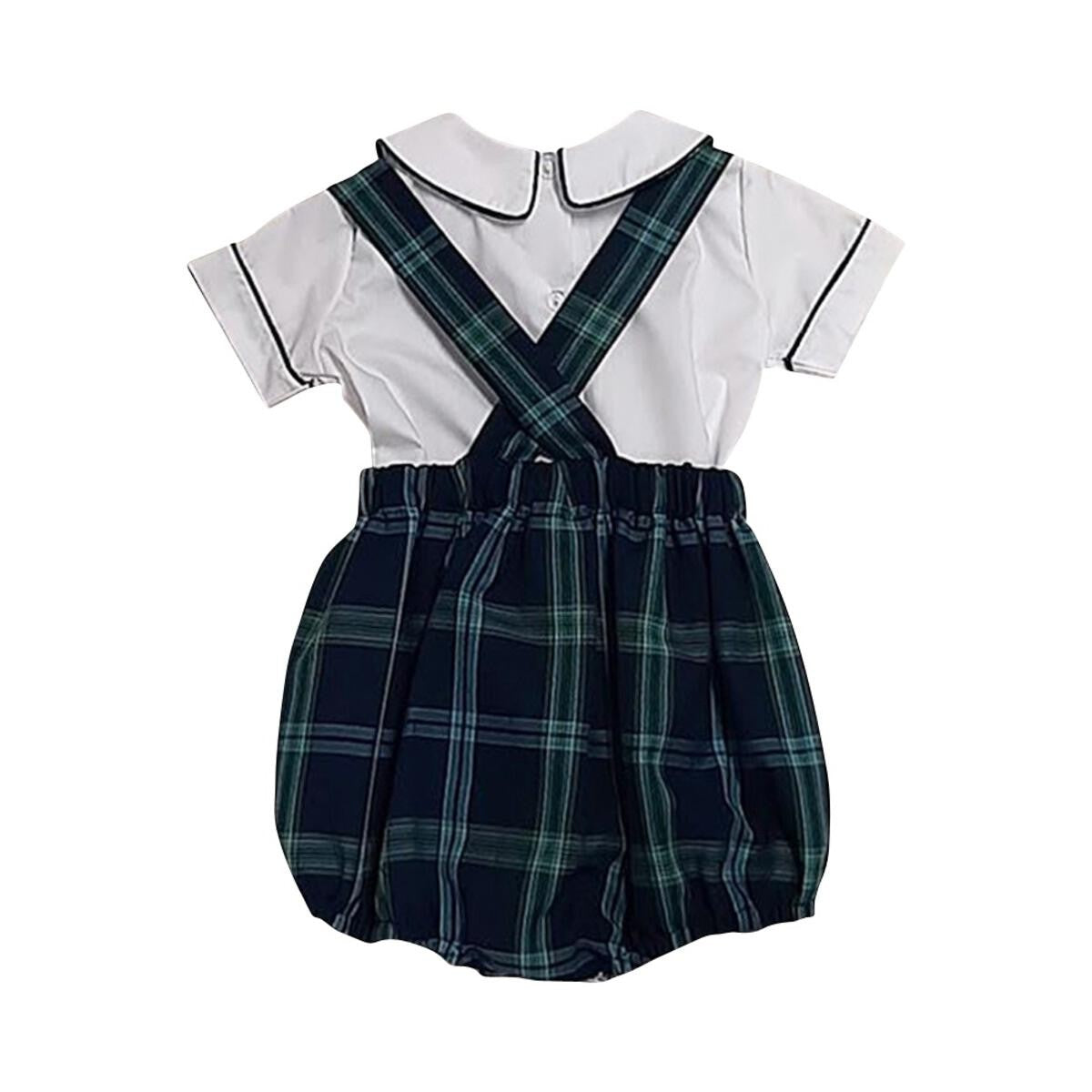 Marco & Lizzy Baby Boys Blue / Green Blackwatch Plaid Bubble Set