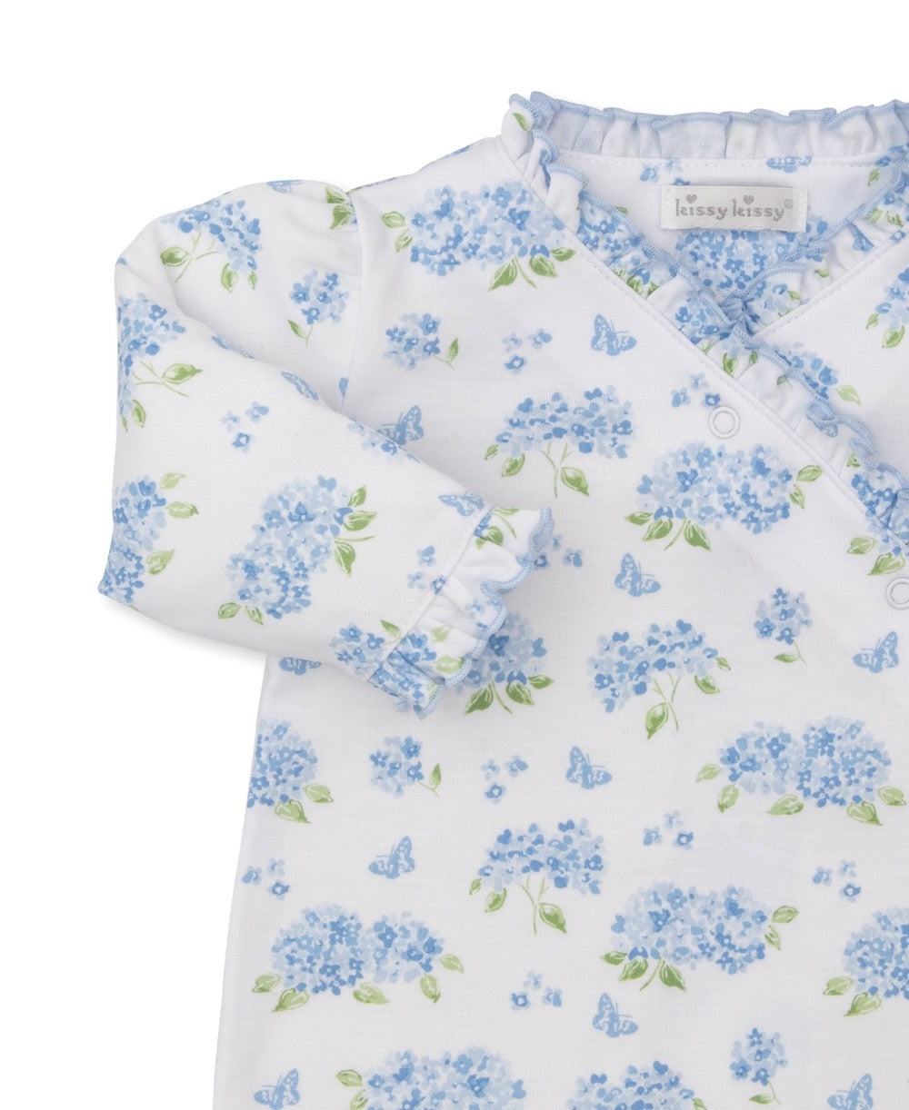 Kissy Kissy Baby Girls Blue Heavenly Hydrangeas Footie