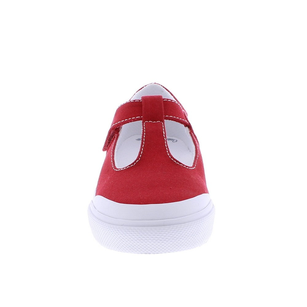 Footmates Girls Shoes - Drew Vulcanized Canvas Mary Janes - Red