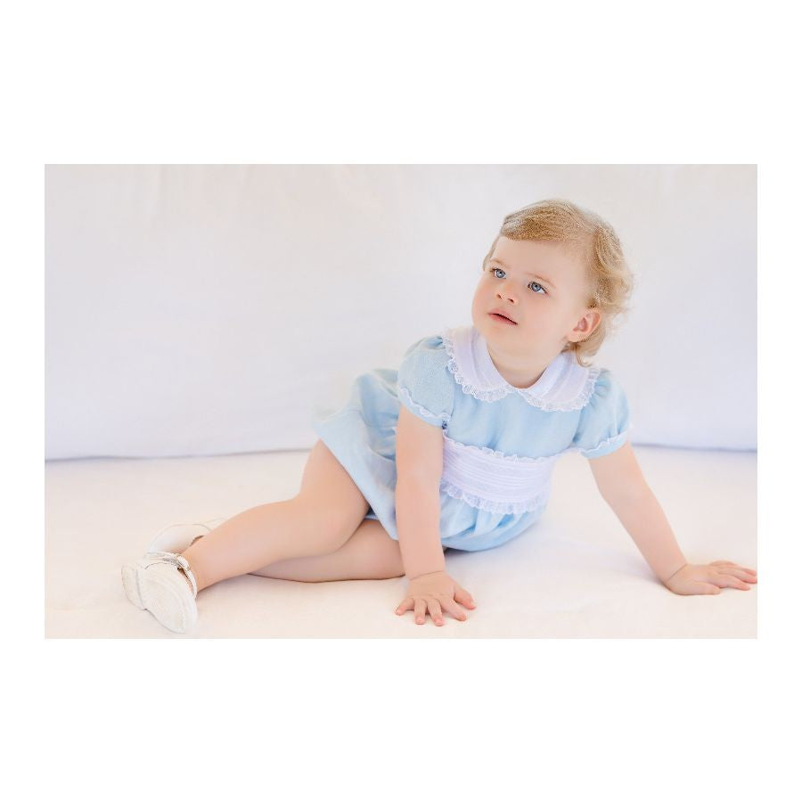 Sal & Pimenta Girls Classic Linen Bubble - Light Blue