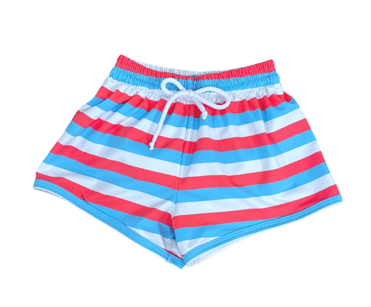 James & Lottie Boys James Swim Trunks - Patriotic Stripes by James & Lottie