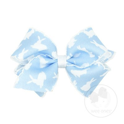 Wee Ones Girls Hair Bow - Easter Bunny - Blue