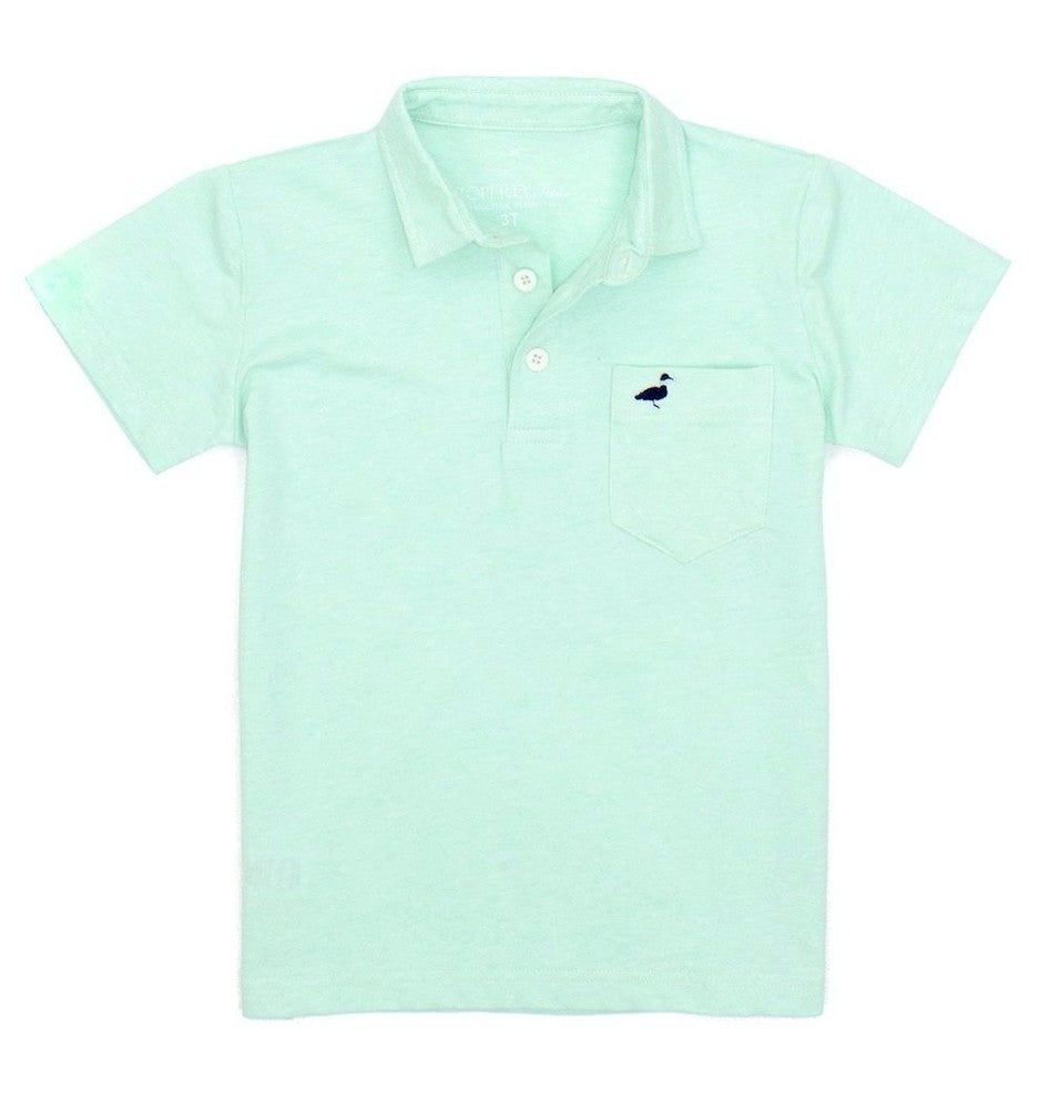 Properly Tied Boys Harrison Pocket Polo Shirt - Seafoam Green