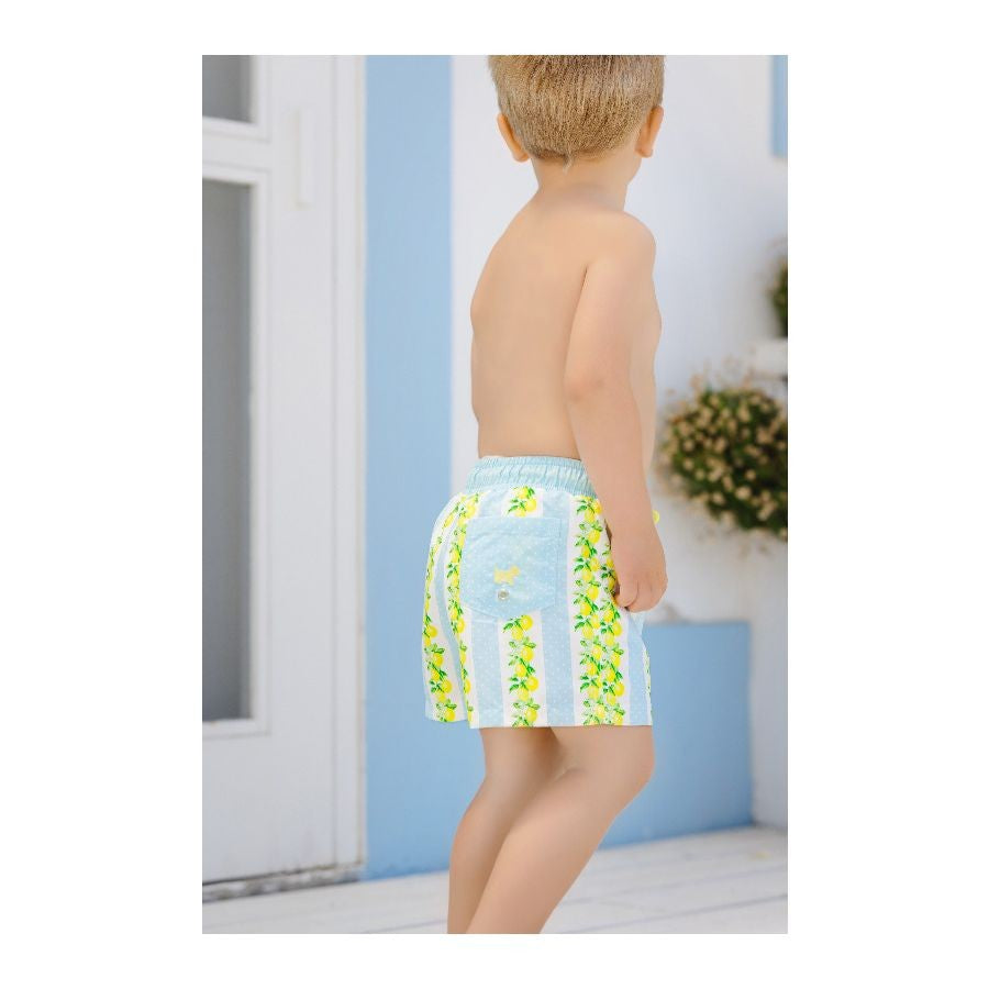 Sal & Pimenta Boys Swim Trunks - Blue & Yellow Lemon Tree by Sal & Pimenta