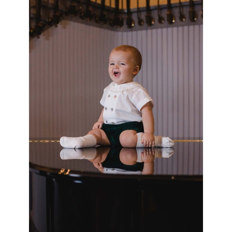 Sal & Pimenta Baby / Toddler Boys Dressy Set - Royal Emerald Green Velvet