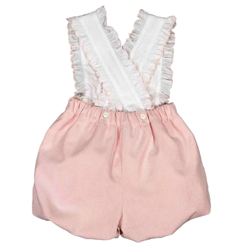 Sal & Pimenta Toddler Girls Pink Corduroy Bubbly Shortall