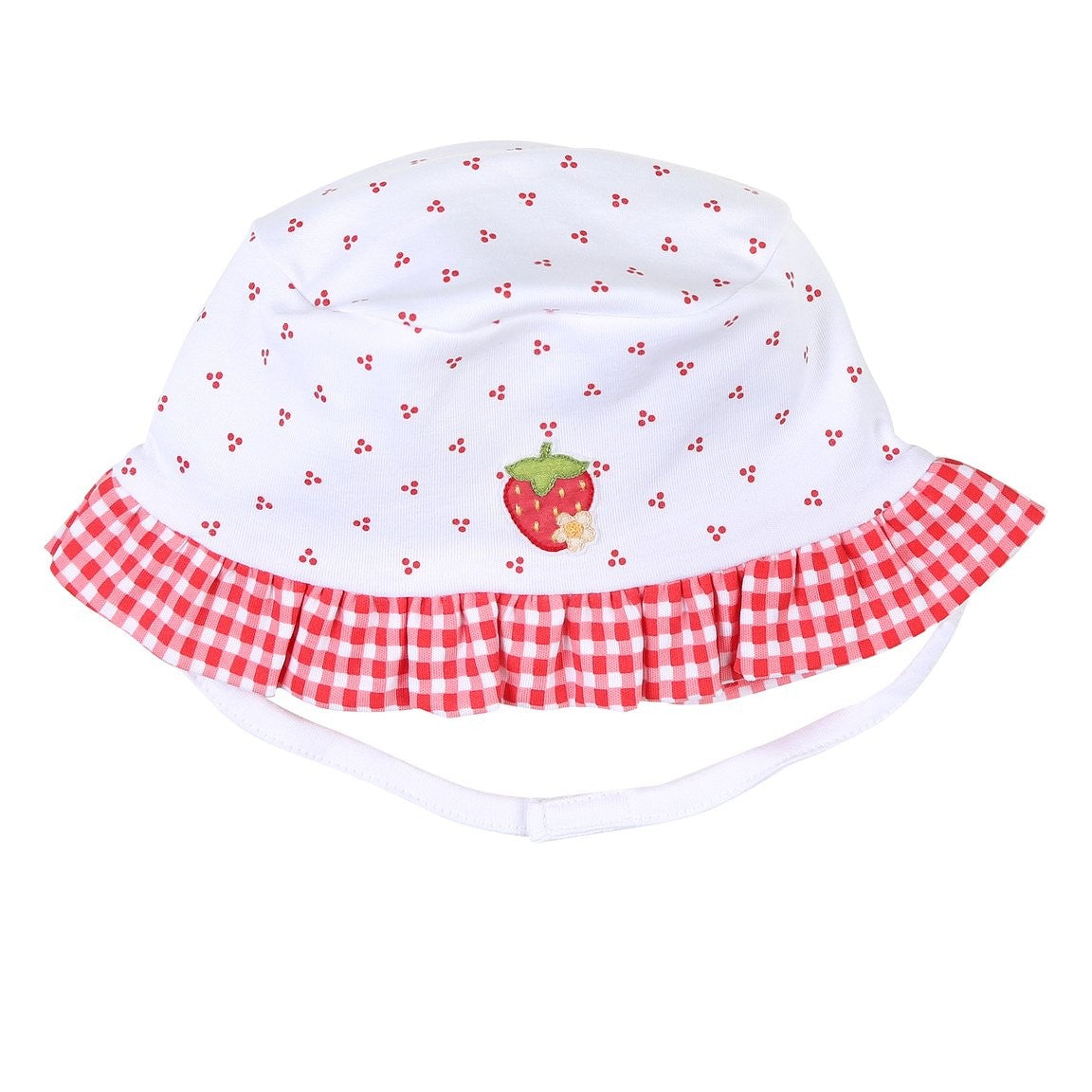 Magnolia Baby Girls Fresh Strawberries Embroidered Floppy Hat
