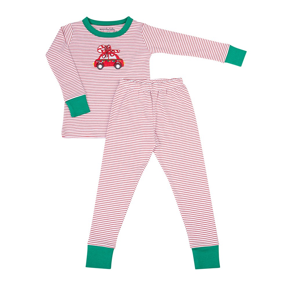 Magnolia Baby Red Jolly Christmas Buggy Long Pajamas by Magnolia Baby