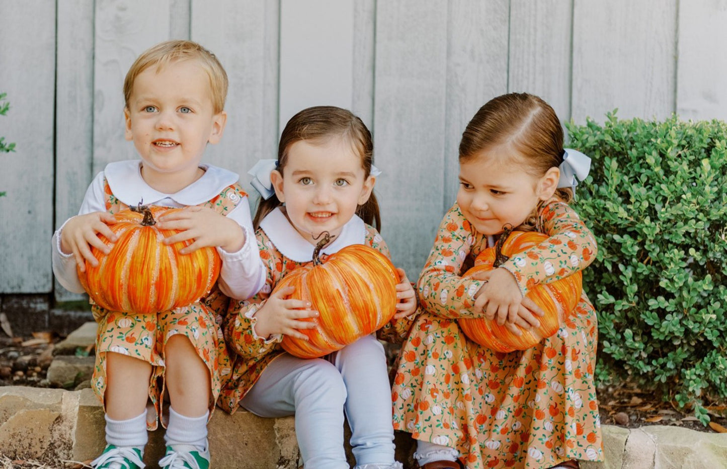 Proper Peony Pima Girls Orange Pumpkin Autumn Vine Twirl Dress