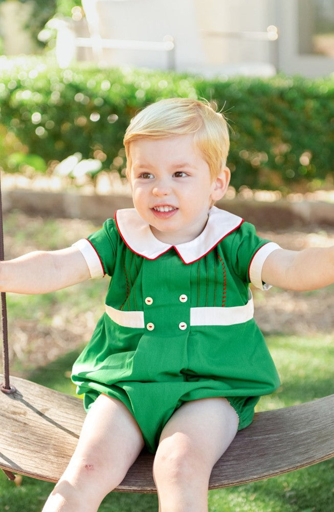 Proper Peony Baby Boys Green Juniper Christmas Bubble