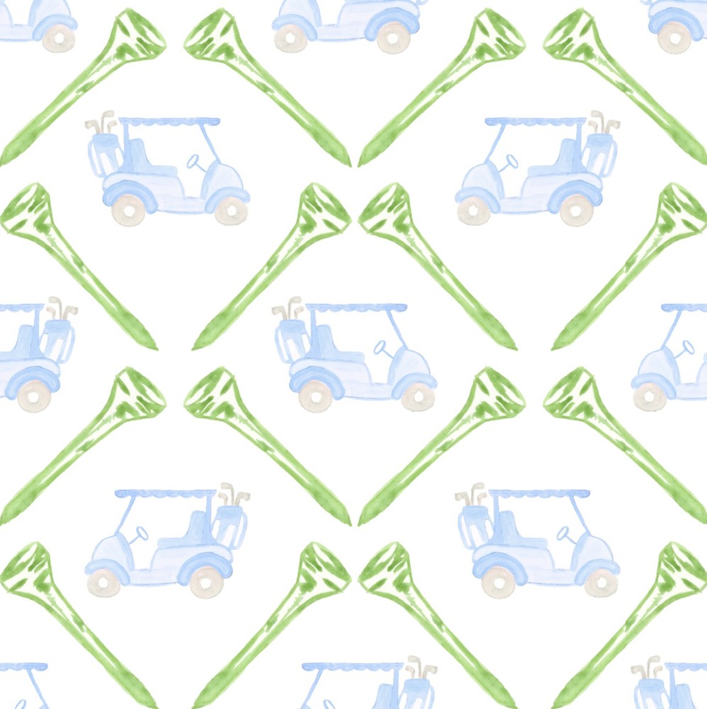 James & Lottie Boys Reed Jon Jon - Blue PAR-TEE Golf Print by James & Lottie