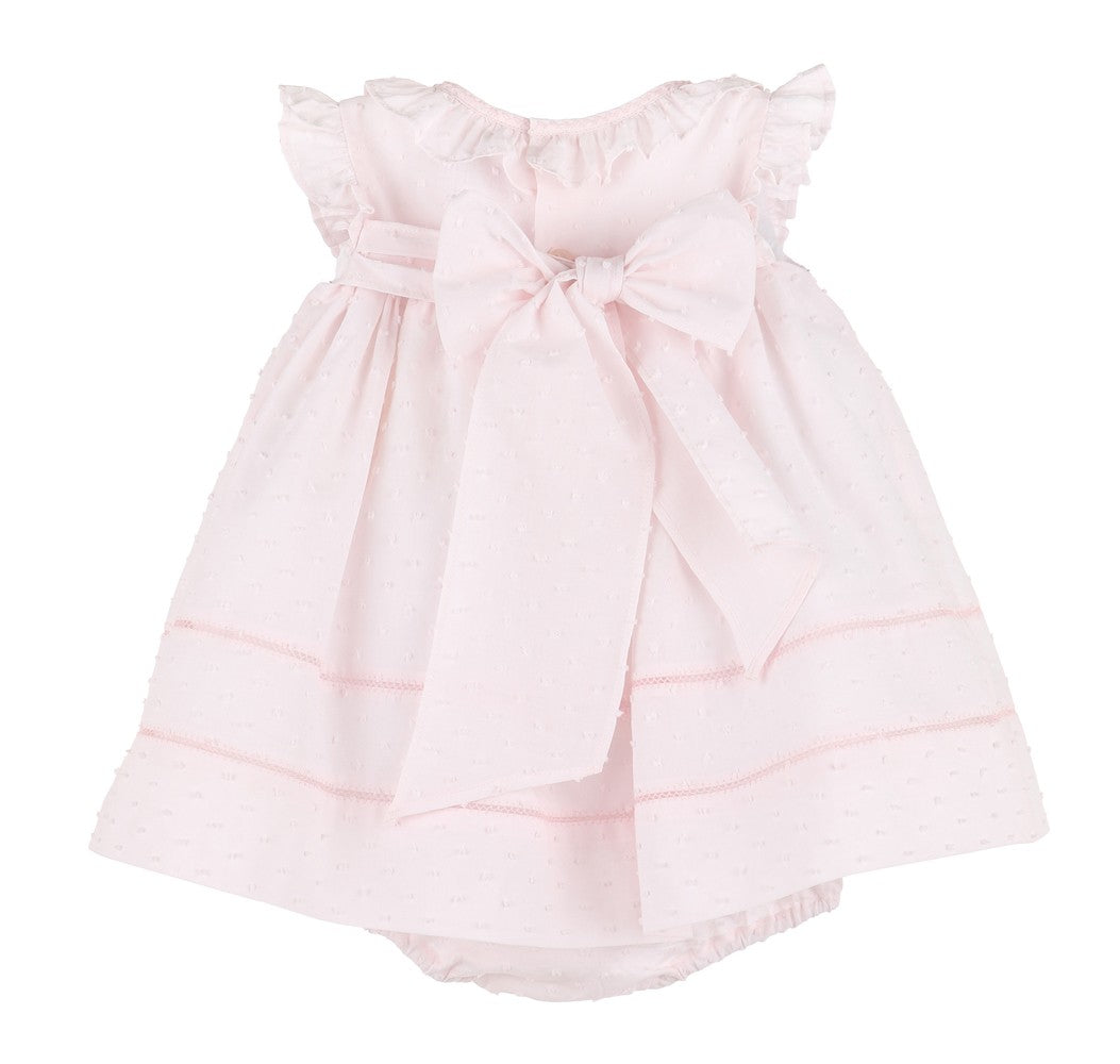 Sophie & Lucas Girls Dotted Swiss Embroidered Ruffle Float Dress - Pink by Sophie & Lucas
