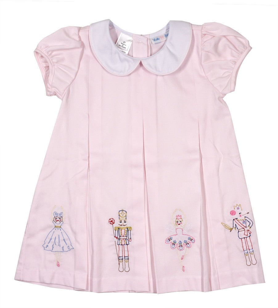 Best Dressed Child by Lulu Bebe Girls Pleat Dress - Embroidered Nutcracker Ballet - Pink by Best Dressed Child