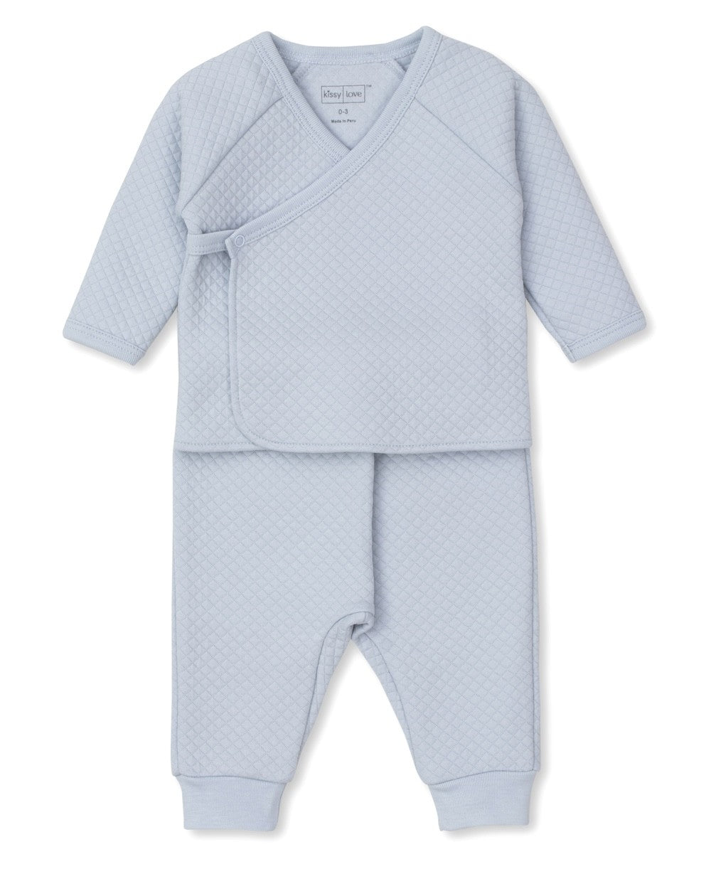 Kissy Kissy Love Baby Boys Blue Jacquard Pants Set