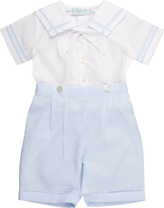 Feltman Brothers Baby Boys Light Blue / White Sailor Suit Button On by Feltman Brothers