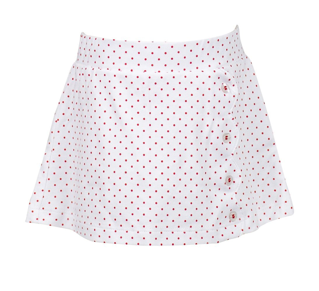 Proper Peony Pima Girls Dottie Skort - Scallop Button Placket