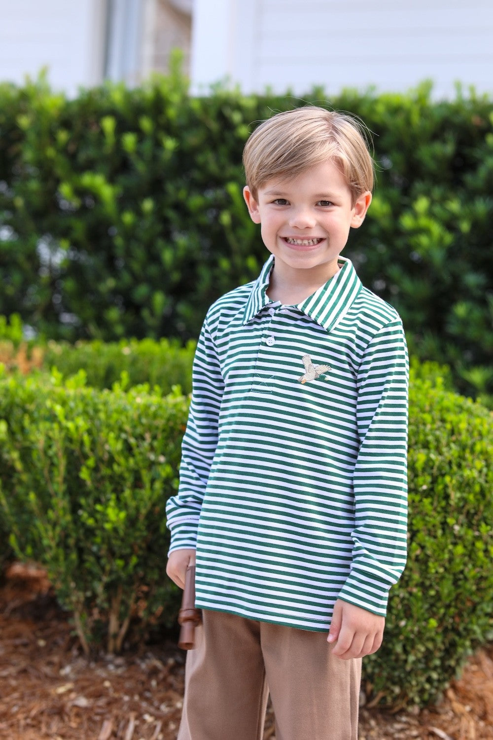 Trotter Street Kids Boys Green Polo Shirt - Mallard Duck by Trotter Street Kids