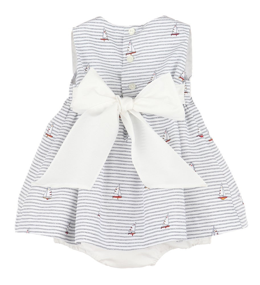 Sophie & Lucas Girls Blue Striped Sailor Collar Float Dress by Sophie & Lucas